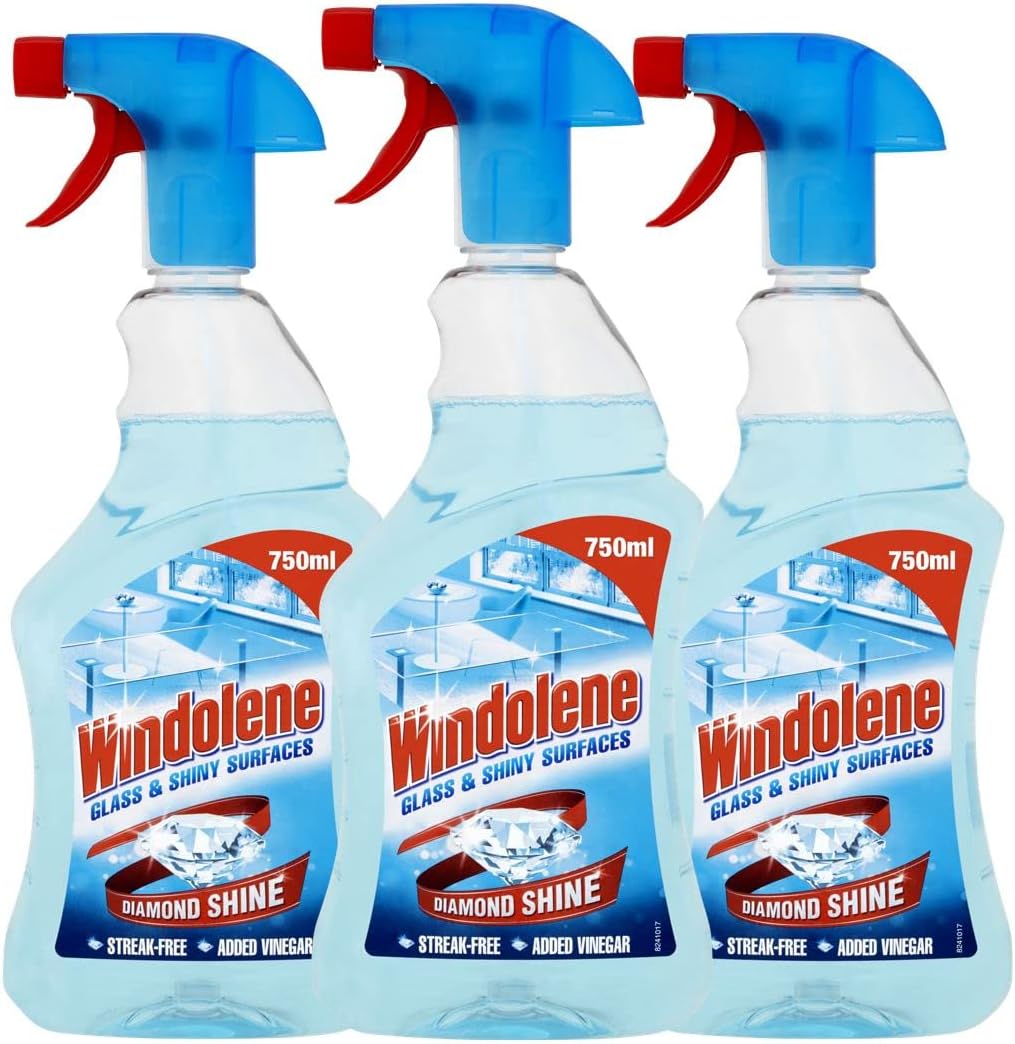 Windolene Window Cleaner Spray, Glass & Shiny Surfaces 750ml, Pack of 3 Amazon.co.uk Grocery