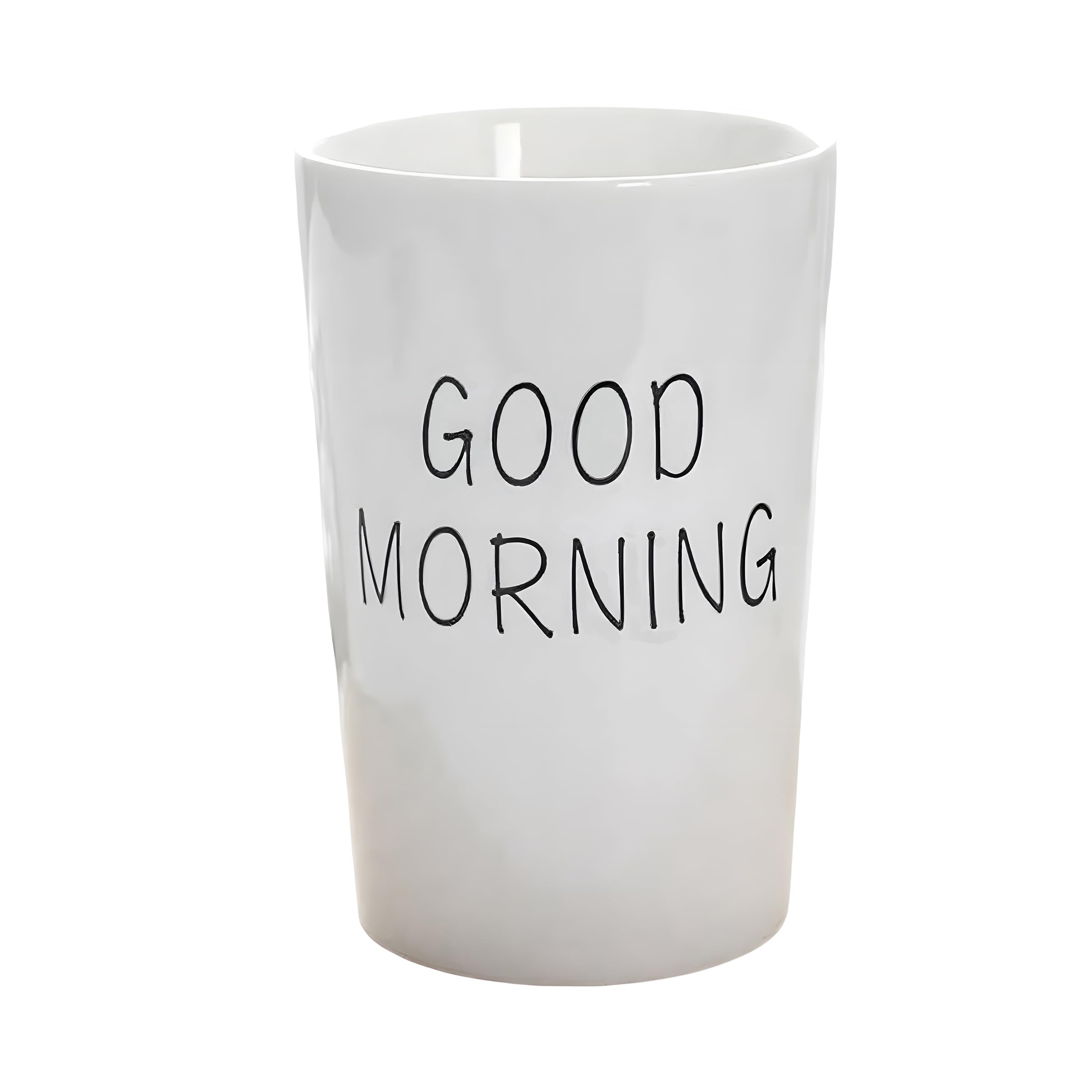 Kelake Vaso de cerámica blanca para baño, pasta de dientes, soporte para cepillo de dientes, agua, leche, bebidas, vaso de 350 ml, para baño, buenos días, parejas, taza para Navidad, cumpleaños