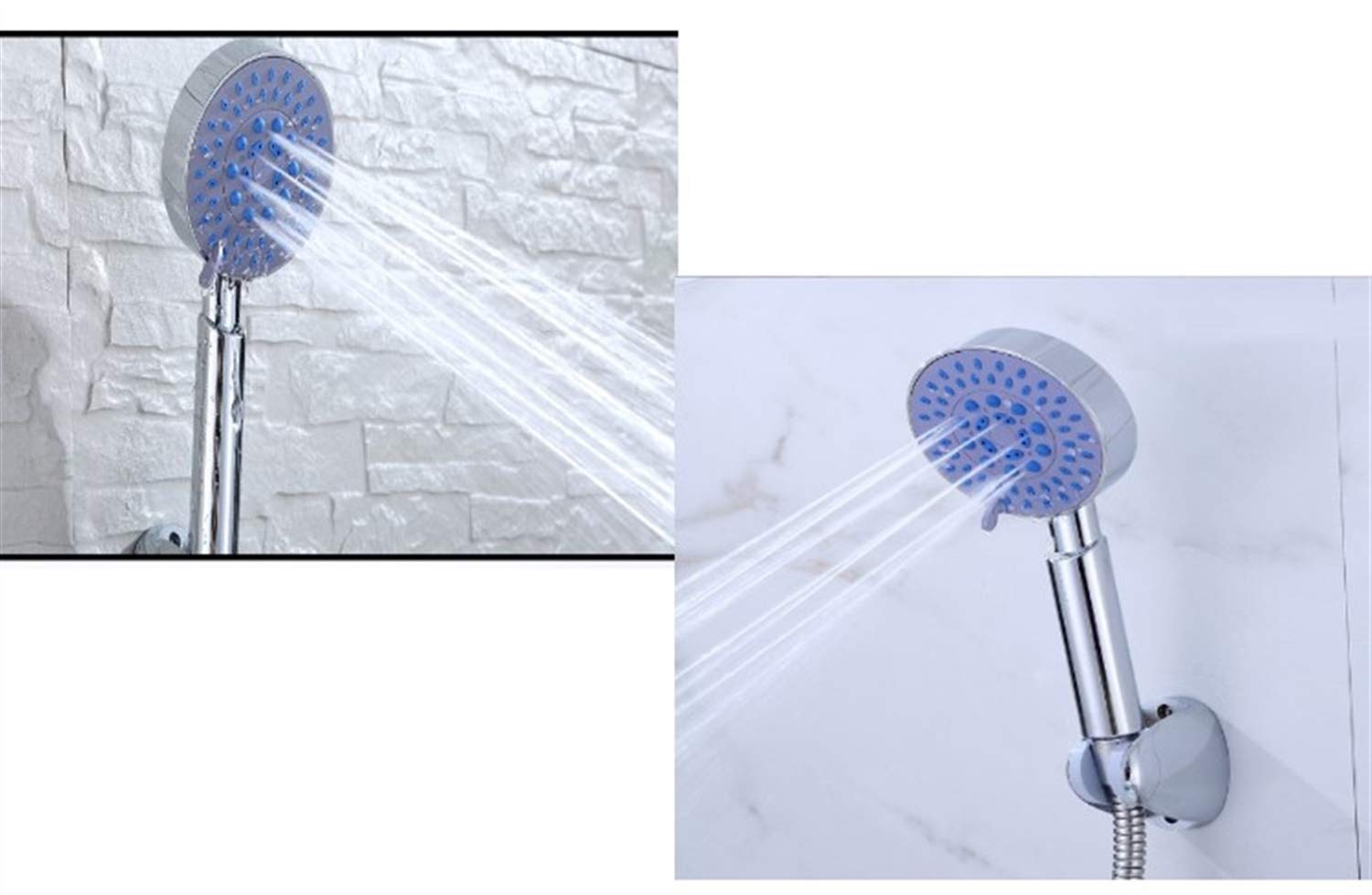 Alcachofa de ducha de mano ajustable de alta presión con soporte de manguera de 1,5 m y 5 modos de pulverización, cabezal de ducha de baño antical, ahorro de agua, para una experiencia de spa
