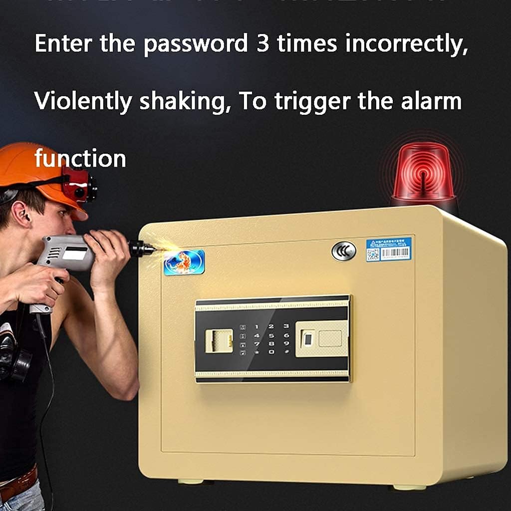 Fireproof Waterproof Security Box al Cabinet Electronic Lock Double Ala Fingerprint) (Gold Password) Safe