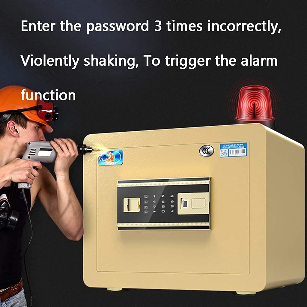 strongbox Cassaforte e ignifugo impermeabile di sicurezza armadio digitale sicuro elettronico con password di impronte digitali doppio allarme di sicurezza adatto per casa ufficio grande capacità