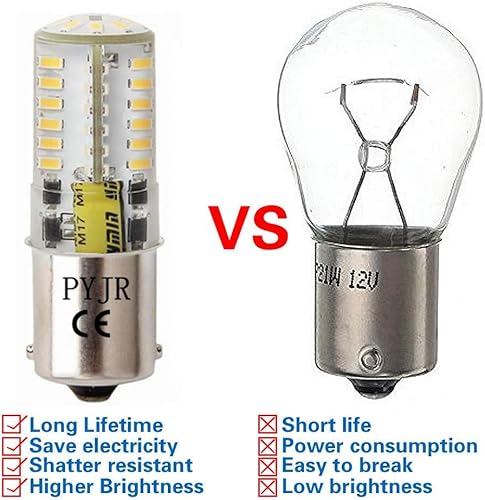 Miniatura 4 de PYJR Ba15s - Bombillas LED 1156 1141 1003 7506 de 12 V, base de bayoneta de un solo contacto, 5 W blanco cálido 3000K 500 lm, bombilla LED