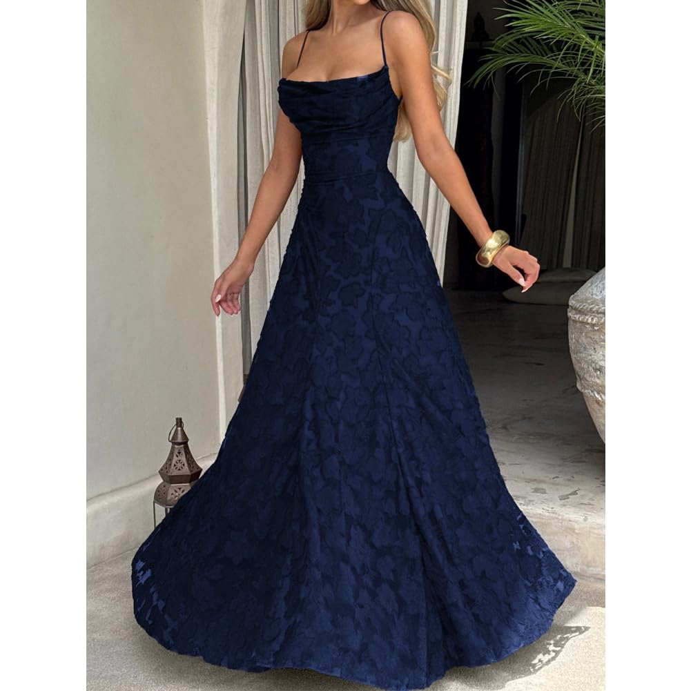 Pizzo Floreale Jacquard Abiti da Damigella D'Onore Elegante Corsetto Spaghetti Strap Backless Chiffon Donne Formale Prom Dress