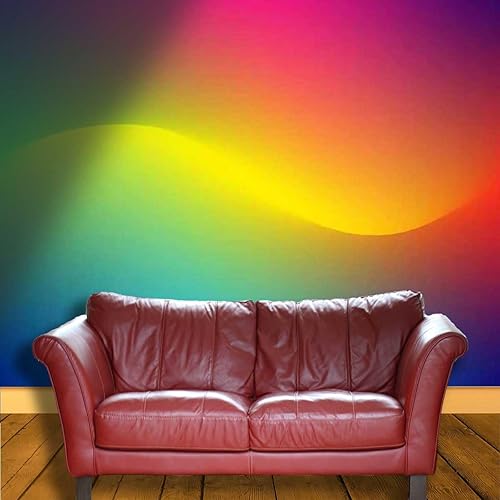 Miniatura 3 de Papel tapiz para Baño, papel de contacto con patrón colorido, arco iris, degradado, celosía, granja, fácil de limpiar, 59 pulgadas de ancho x 59