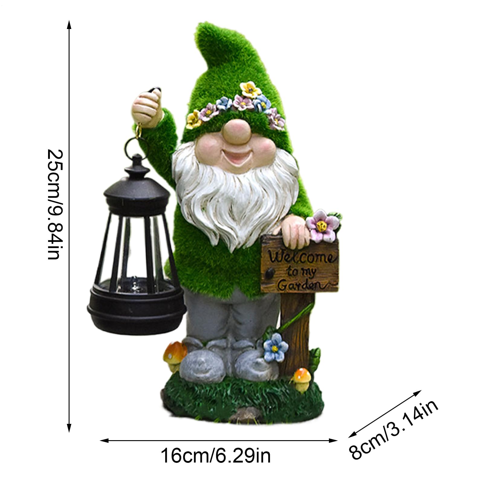Gnome da giardino solare, decorazione solare degli gnomi per esterni | Luci della figurina all'esterno, luci del percorso del paesaggio per i mar