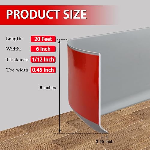Miniatura 71 de FONUNO - Base de vinilo para pared, moldura de zócalo de 4 pulgadas, flexible, autoadhesiva con diseño para pegar y despegar, 4 pulgadas x 20 pies
