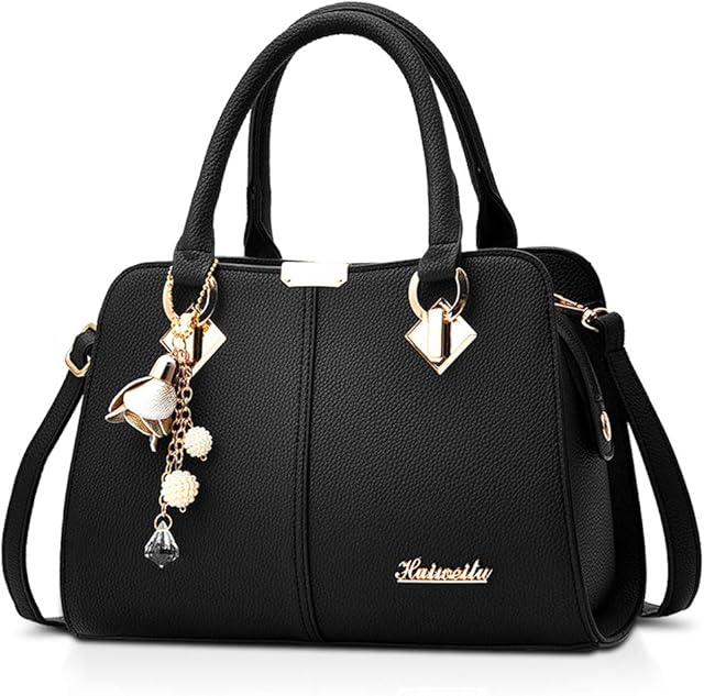 NICOLE&DORIS Women Handbags Designer Top Handle Shoulder Bags Tote Crossbody Bag for Ladies PU Leather Bag Crystal Metal Tassels