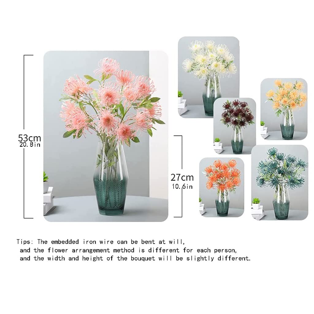 Cuscino di fiori artificiali, fiori artificiali con vaso di vetro per la camera da letto della famiglia, soggiorno, tavolo da pranzo, centrotavola di fiori di plastica, centrotavola per la casa
