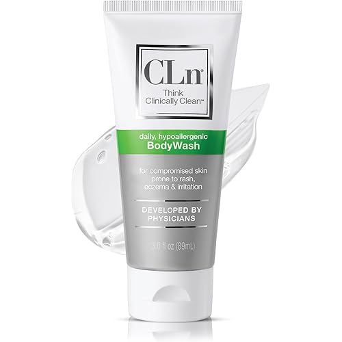 CLn® BodyWash –Non-Drying Body Wash Preserved with Sodium Hypochlorite, For Compromised Skin Prone to Eczema, Dermatitis, Rash & Hidradenitis Suppurativa, Fragrance-Free & Paraben-Free, 3 fl oz