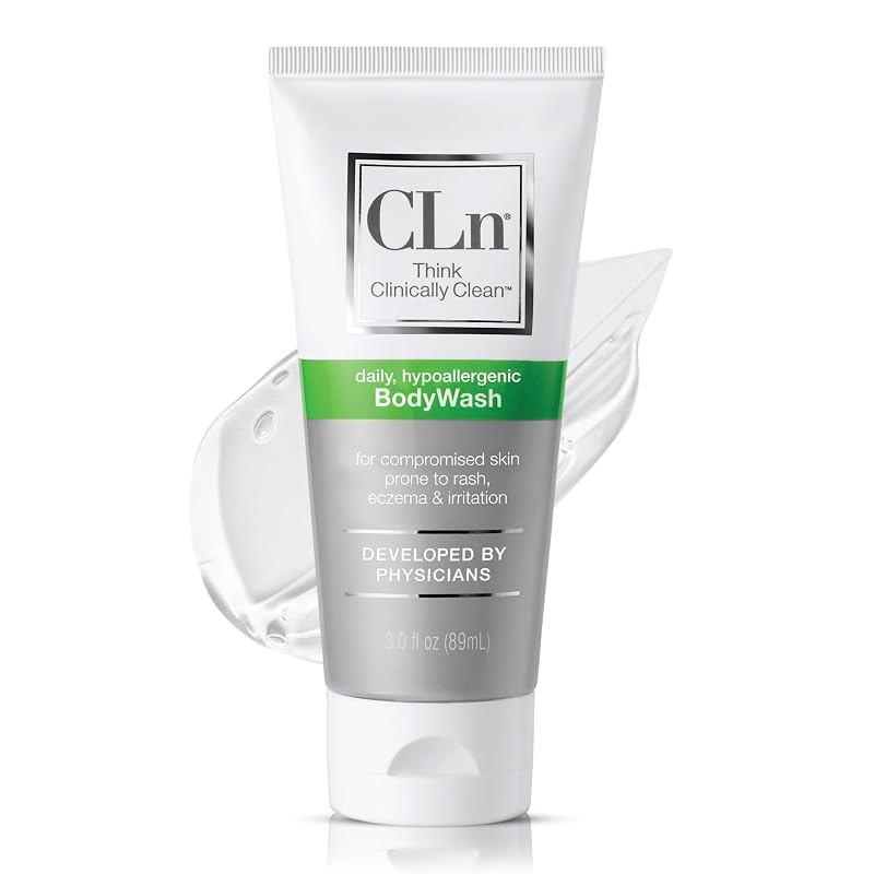 CLn BodyWash Sabonete líquido corporal sem fragrância e sem parabenos, 90 mL