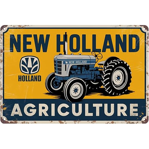 New Holland Tractor Vintage Farm Equipment Metal Sign Suitable for farm house garage barn decor 8 x 12, easy to hang