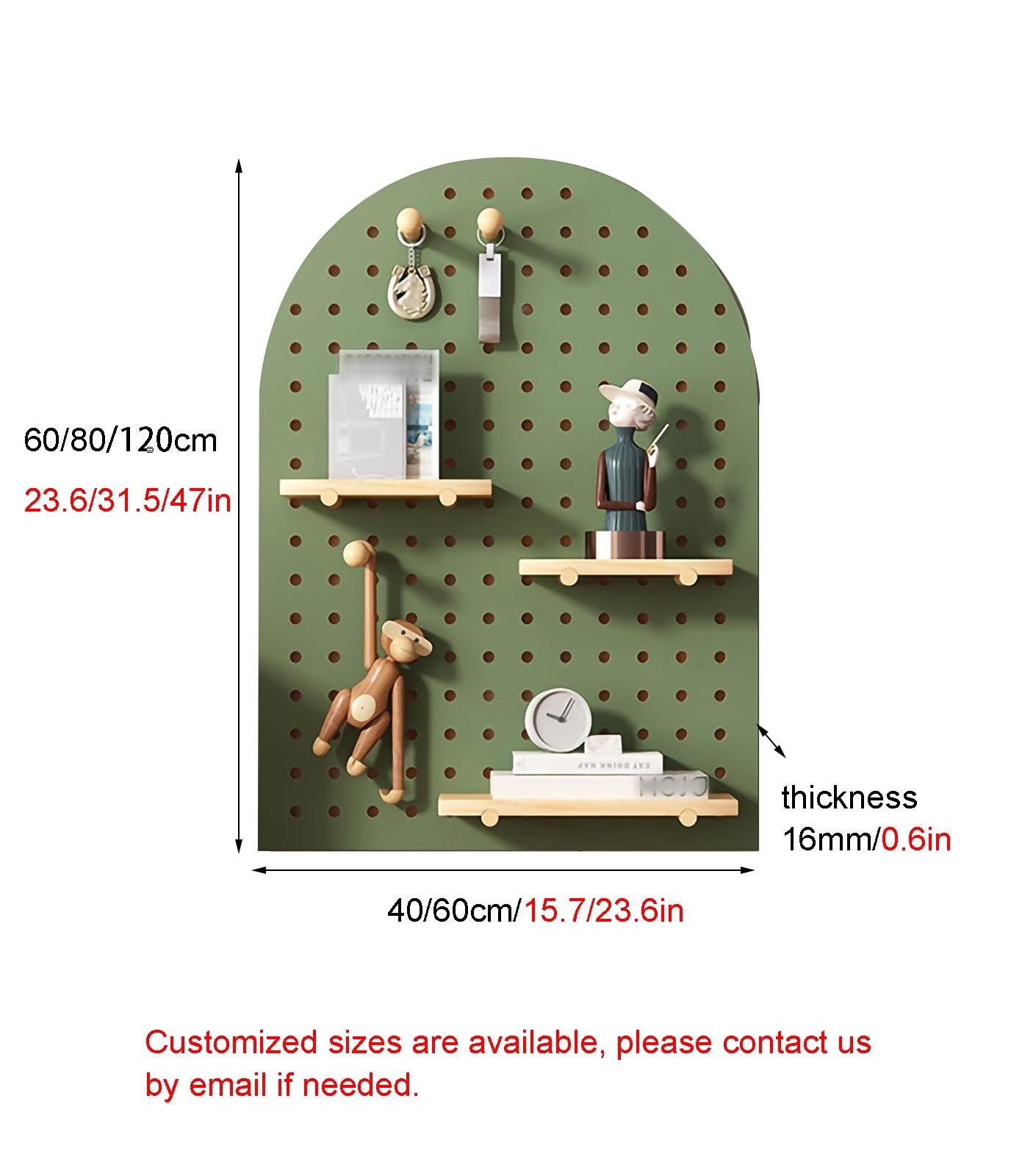 Holz-Pegboard-Display-Rage, modularer Wand-Organizer für Einzelhandel & Handwerk Shows, Verstellbarer Aufbewahrungsständer mit Haken, langlebiges DIY-Werberegal für Wohnkultur