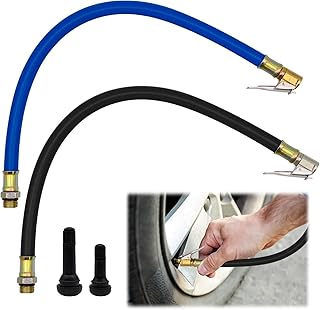 2 Piezas Manguera para Inflador De NeumáTico, Adaptador De Manguera De Inflado De NeumáTicos, 12,5 Mm, con 2 Piezas Adaptadores De VáLvula para Bicicleta, para Bicicleta, Motocicleta, Coche