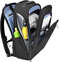 [ABIBA] Backpack with Lunch Compartment, Men's Business Backpack, School, Backpack, Square, Large Capacity, PC, School, Commuting, Business Trips, High School Students, Black, Shape-Retention