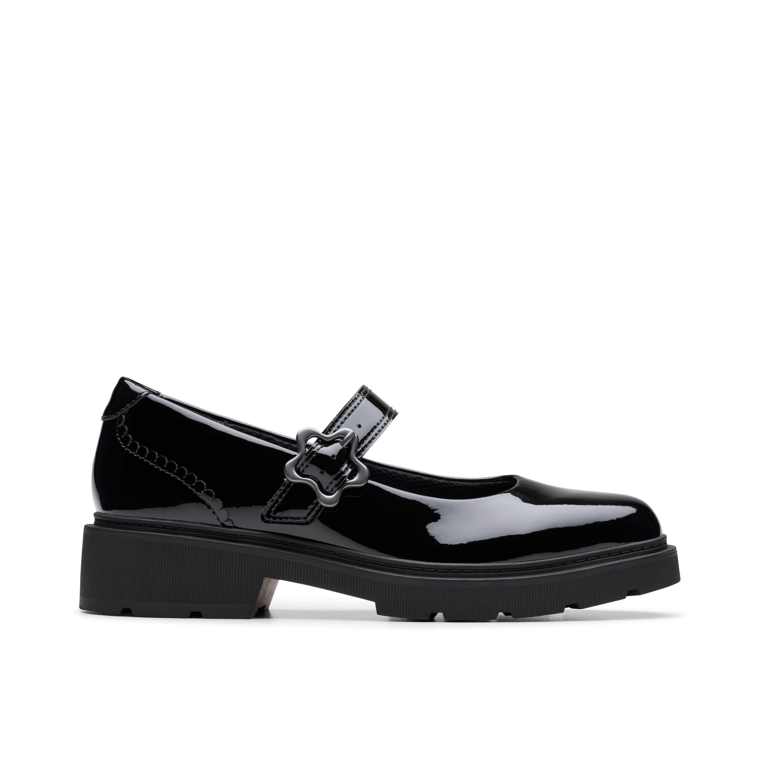 Clarks (Standard, 6.5 (Adults')) Eris Jane Y. Black Pat