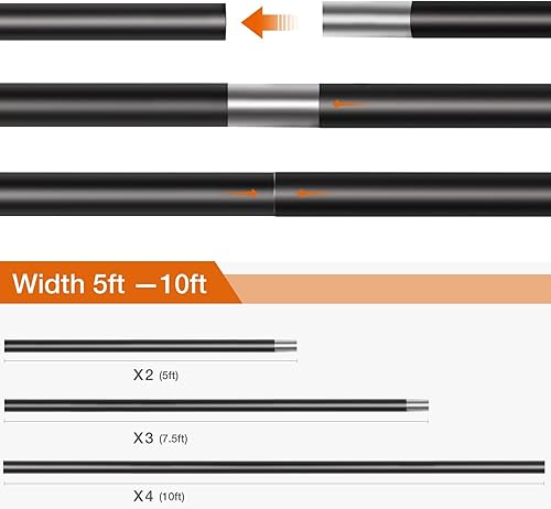 Miniatura 2 de Yesker Kit de sistema de soporte de fondo de 8.5 x 10 pies, soporte de fondo ajustable para sesión de fotos, fiestas, bodas con bolsa de transporte