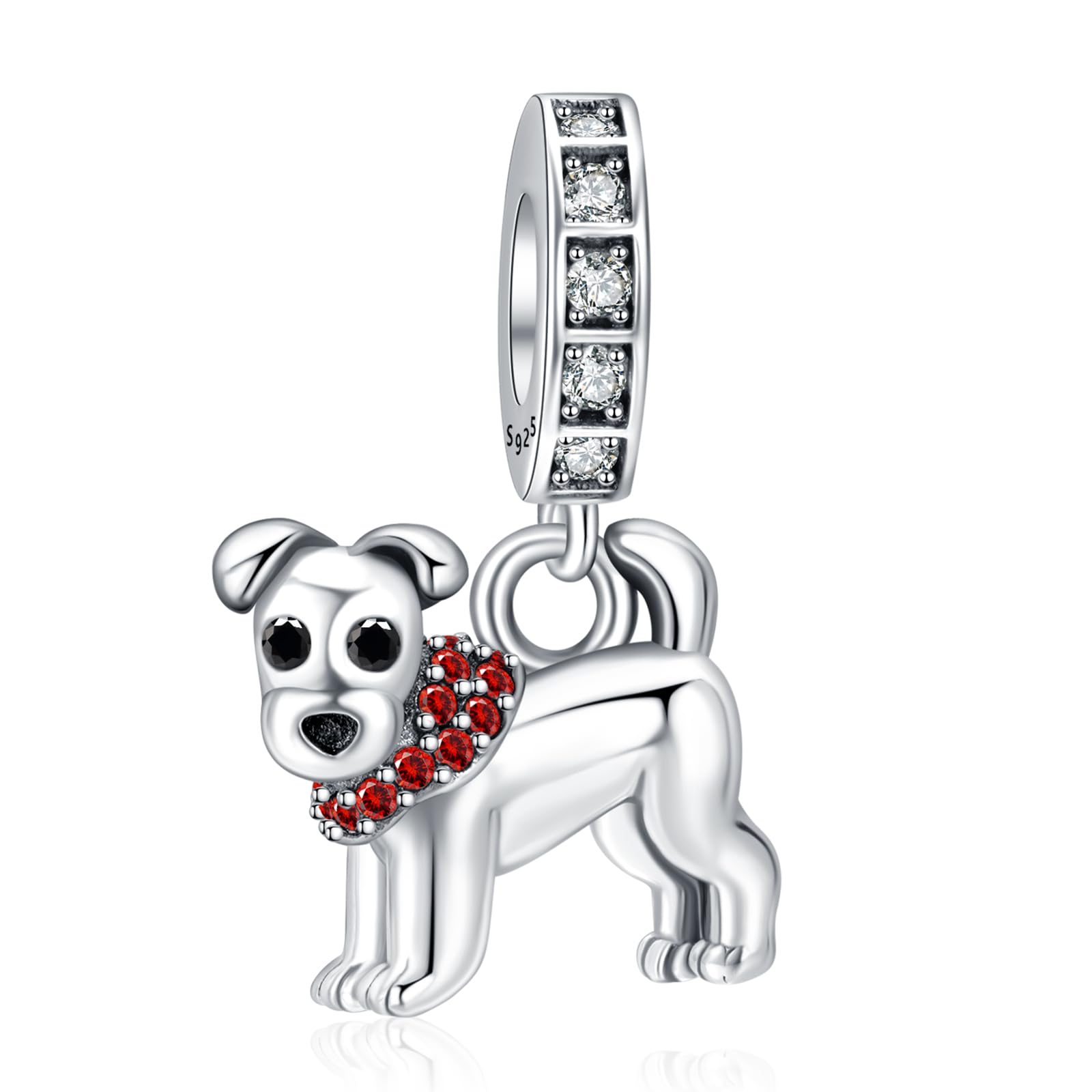 LaMenars Charms Animal Dangle 925 Sterling Silver Tier Anhänger mit Zirkonia passt Europa Charm Armband Halskette, Geschenke für Frauen