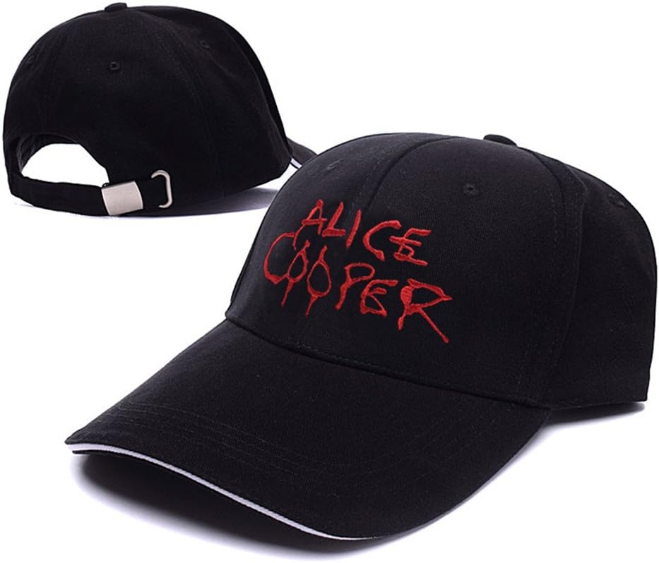Alice Cooper Logo Adjustable Baseball Caps Unisex Snapback Embroidery Hats Black