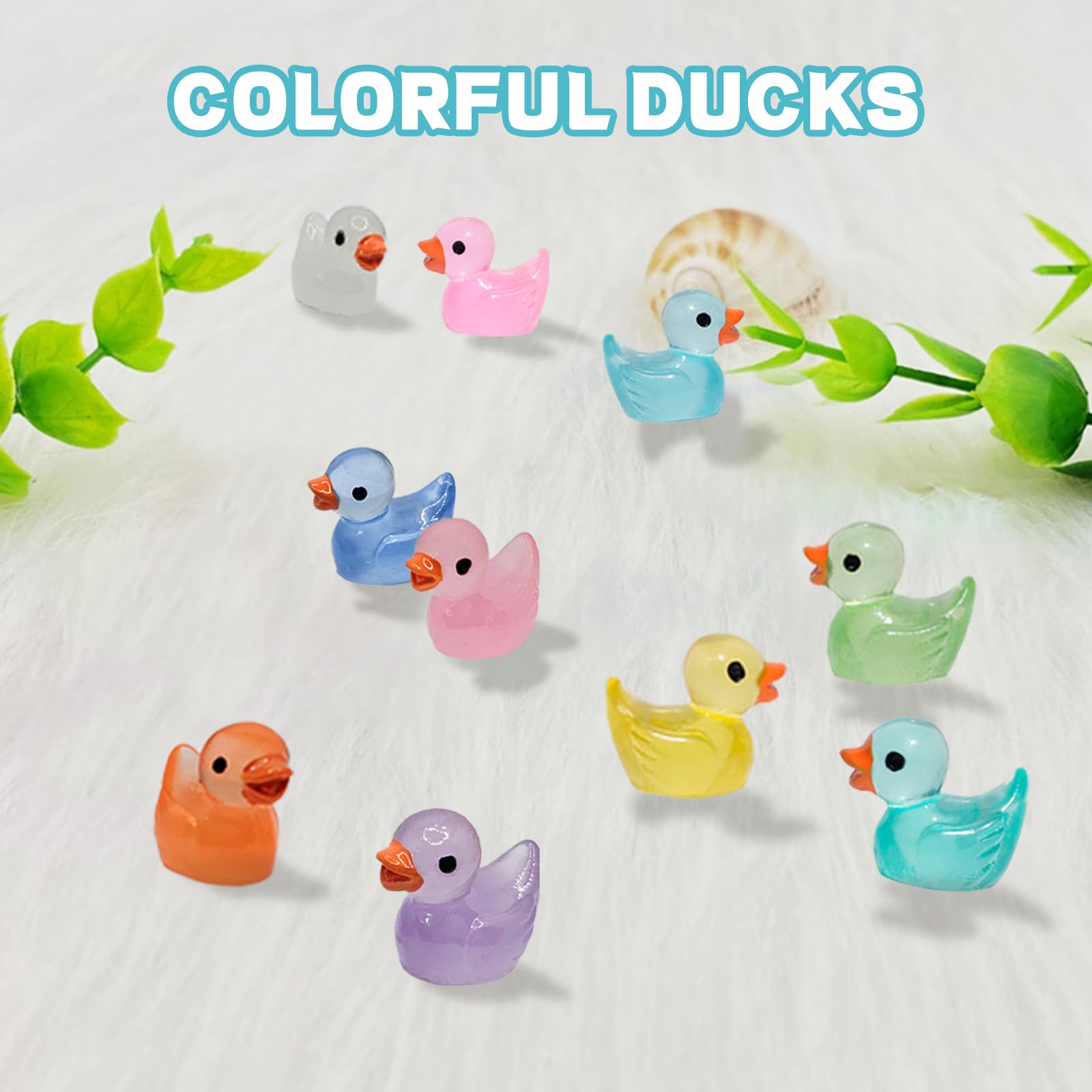 200pc Glow In The Dark Duck Figurines - Mini Luminous Ducks For Plants, Fish Tanks & DIY Crafts