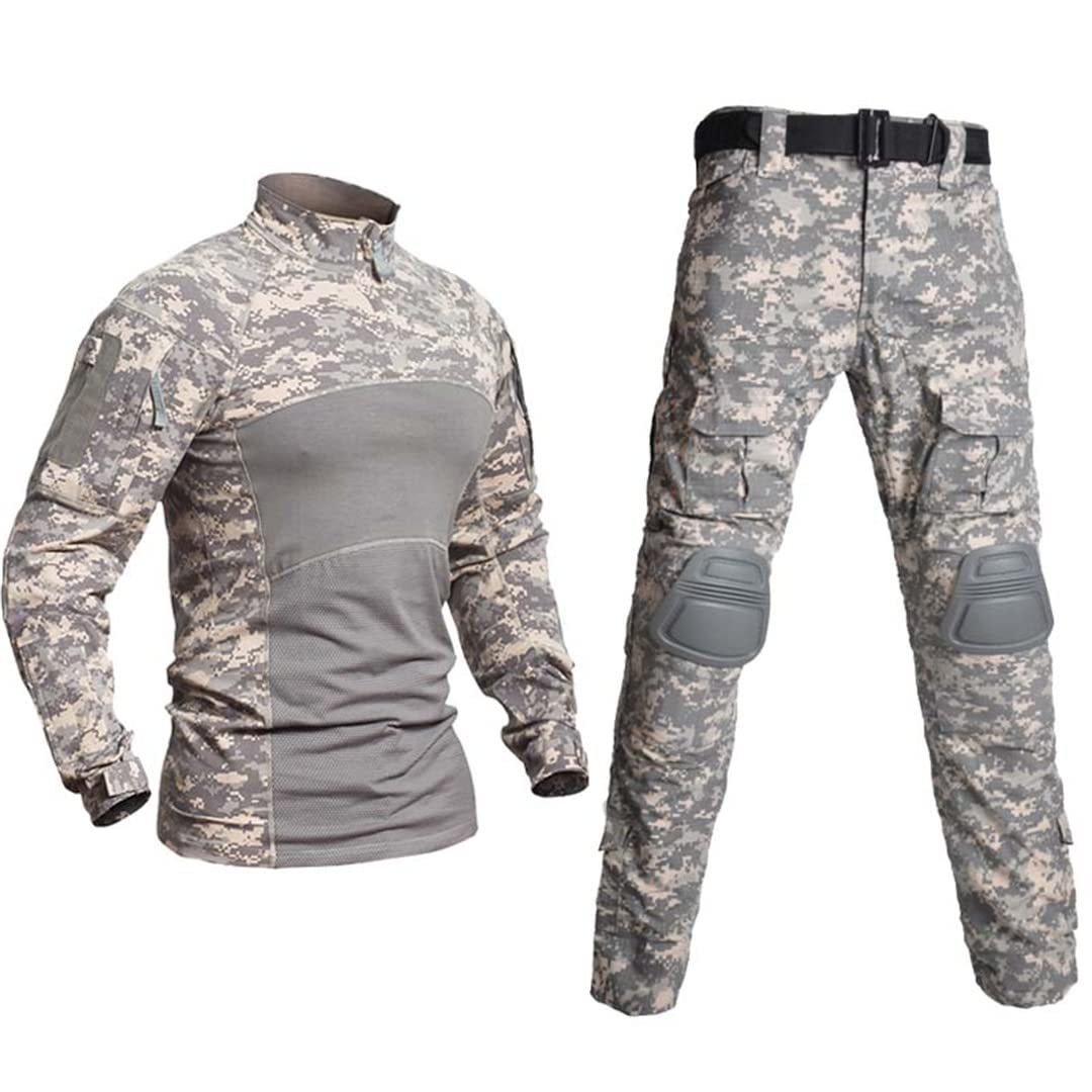 Camuflaje caza camisas carga pantalones en conjunto militar elástico 8