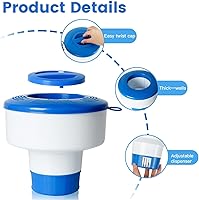 Vista 3 de Flotador de cloro para piscinas con tabletas de 3 pulgadas, flotador de tabletas de cloro de 7 pulgadas de diámetro con respiraderos de flujo
