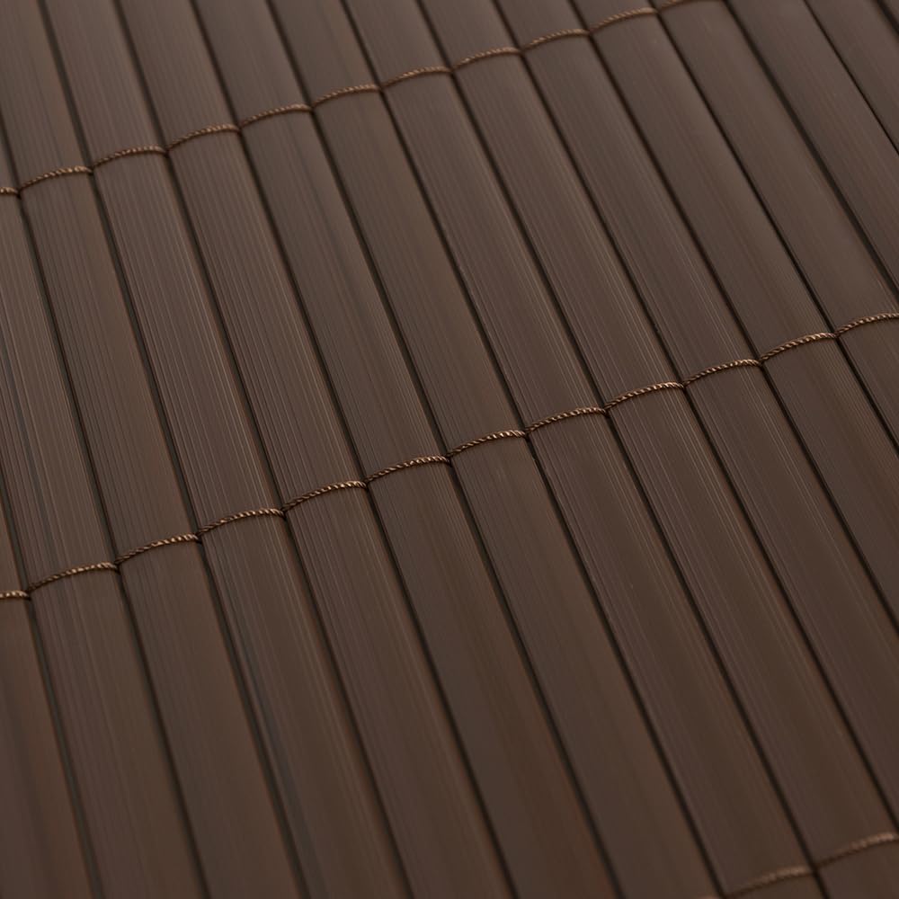 Mazovia Malla de Ocultación PVC 150x500 cm, Marrón, Ocultación Balcón, Terraza, Jardín, Resistente a la Intemperie y a Los Rayos UV, Moderno Pantalla de Privacidad, Todo el Año, Sin Taladrar