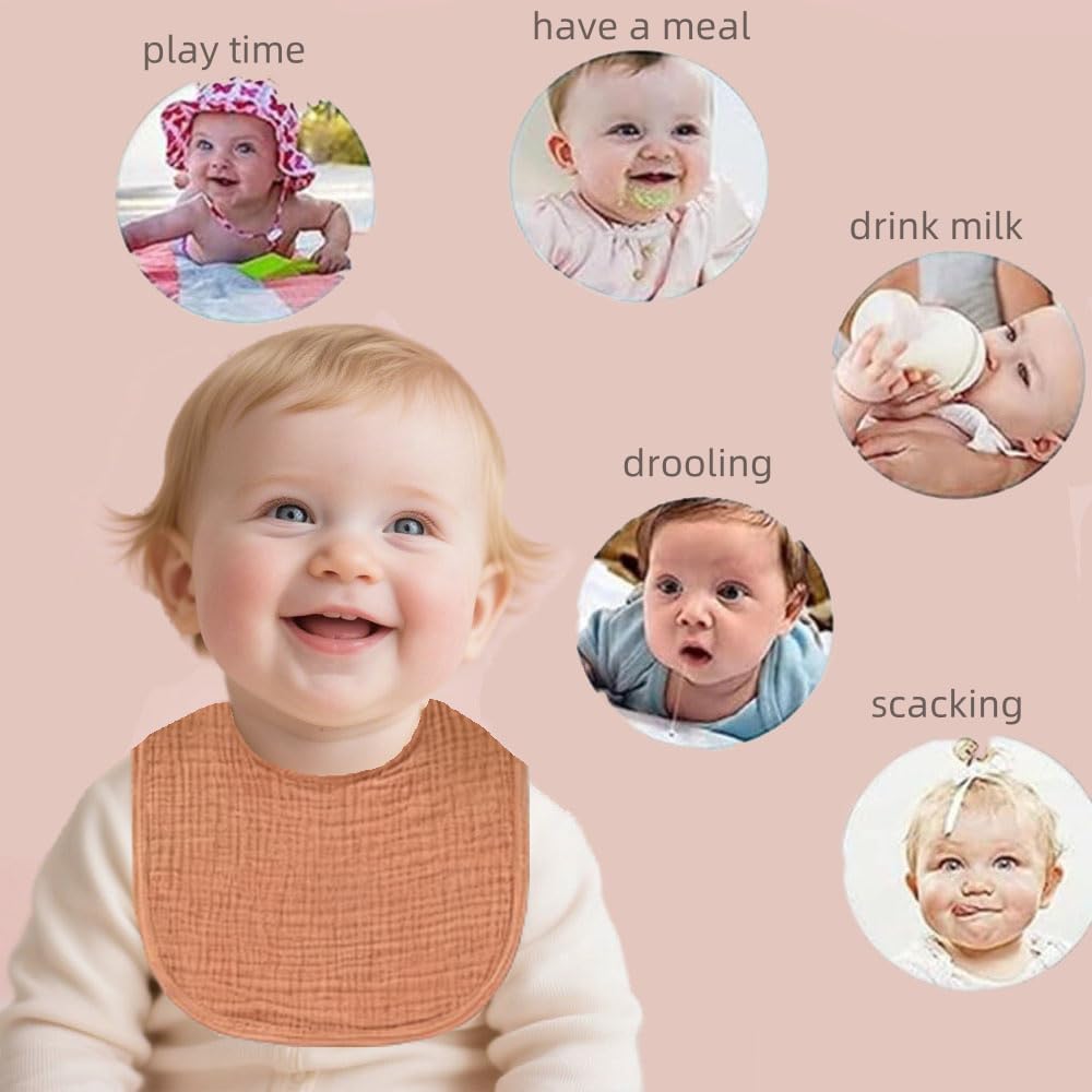 Oaygat Baby Bibs 10 Packs Waterproof Absorbent Bandana Drool Bib Boys Girls Soft and Cotton Baby Bandana Bibs With Adjustable Snaps for Infants Newborn Feeding Aged 0-36 Months - Image 2