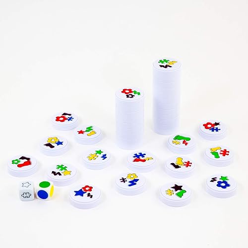 Miniatura 3 de AMIGO Games AMI18002 CLACK - Juego de apilamiento magnético para niños con 36 imanes multicolor y pizza de queso de cabra y gato