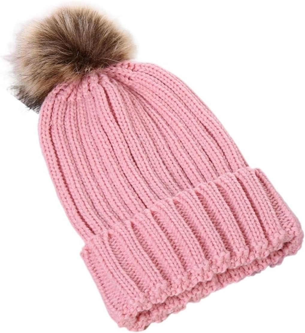 Winter Hats for Women Outdoor Warm Knitted Wool Hat Knitted Skull Ski Cap