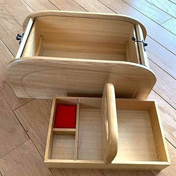 Amazon.co.jp: 裁縫箱 お針箱 木製 ソーイングボックス ジャバラ