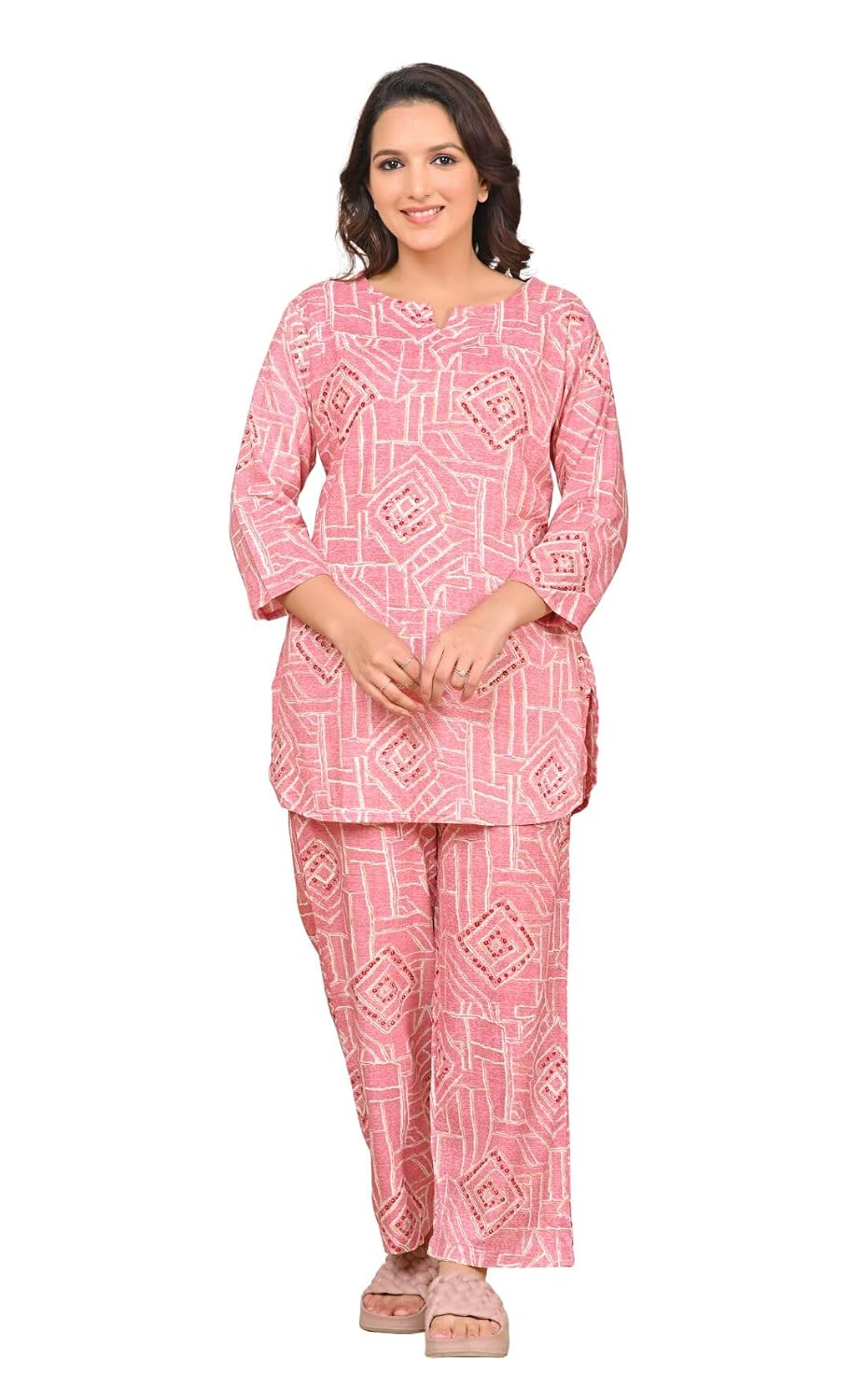 Amazon Brand - Tavasya Womens Abstract Print Cotton Straight Co-ord Set with Pocket| Casual Wear |3/4th Raglan Sleeve | Re... - Review, Price and Buying Guide