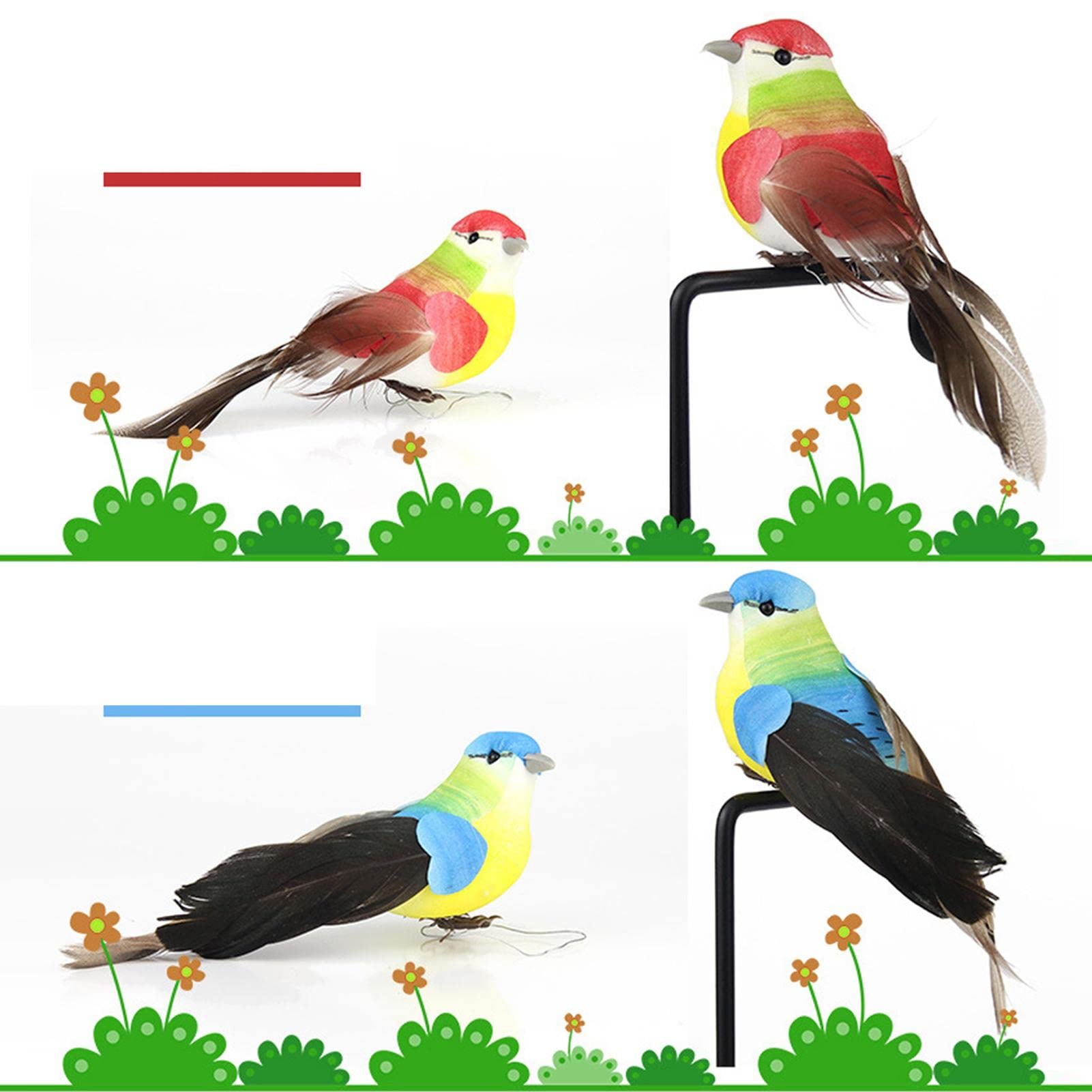 Simulation Oiseau Fait Main Plume Artificielle Plume Réaliste Modèle