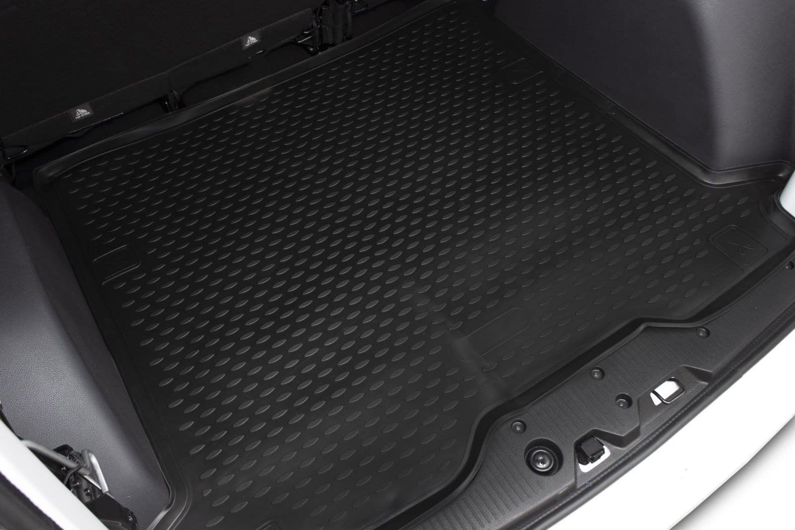 J&J AUTOMOTIVE Tapis de Coffre en Caoutchouc Premium Dacia Dokker 2012-2021, Ajustement Spécifique, Bord Haut, Noir, Antidérapant, Inodore