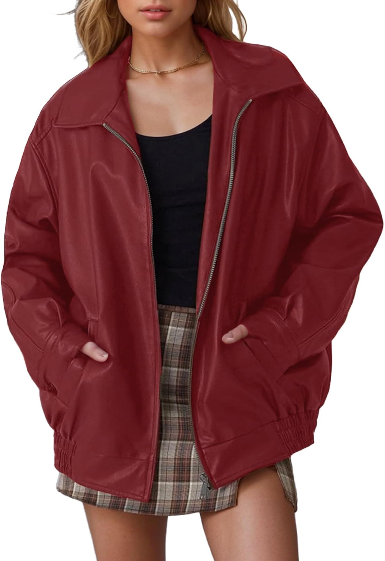 adidas red leather jacket