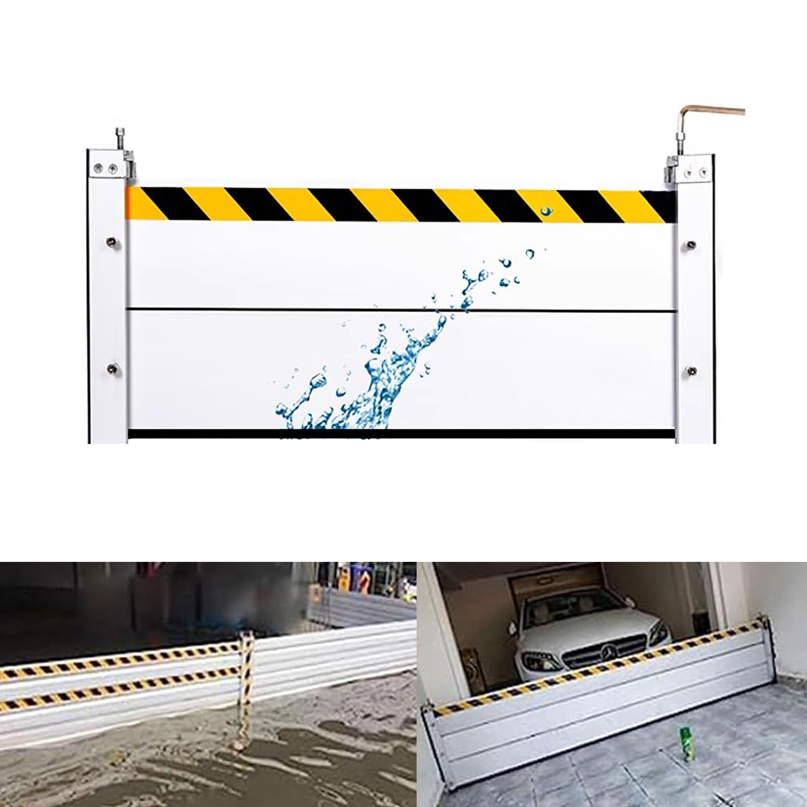 Barrière anti-inondation pour porte de garage en aluminium robuste amovible