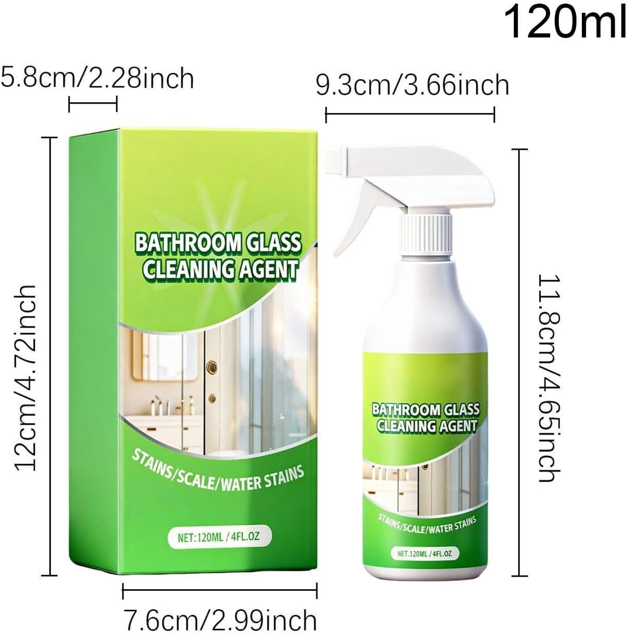 Bathroom Cleaner Spray - Anti Fog Cleaner, Multipurpose Bathroom Spray