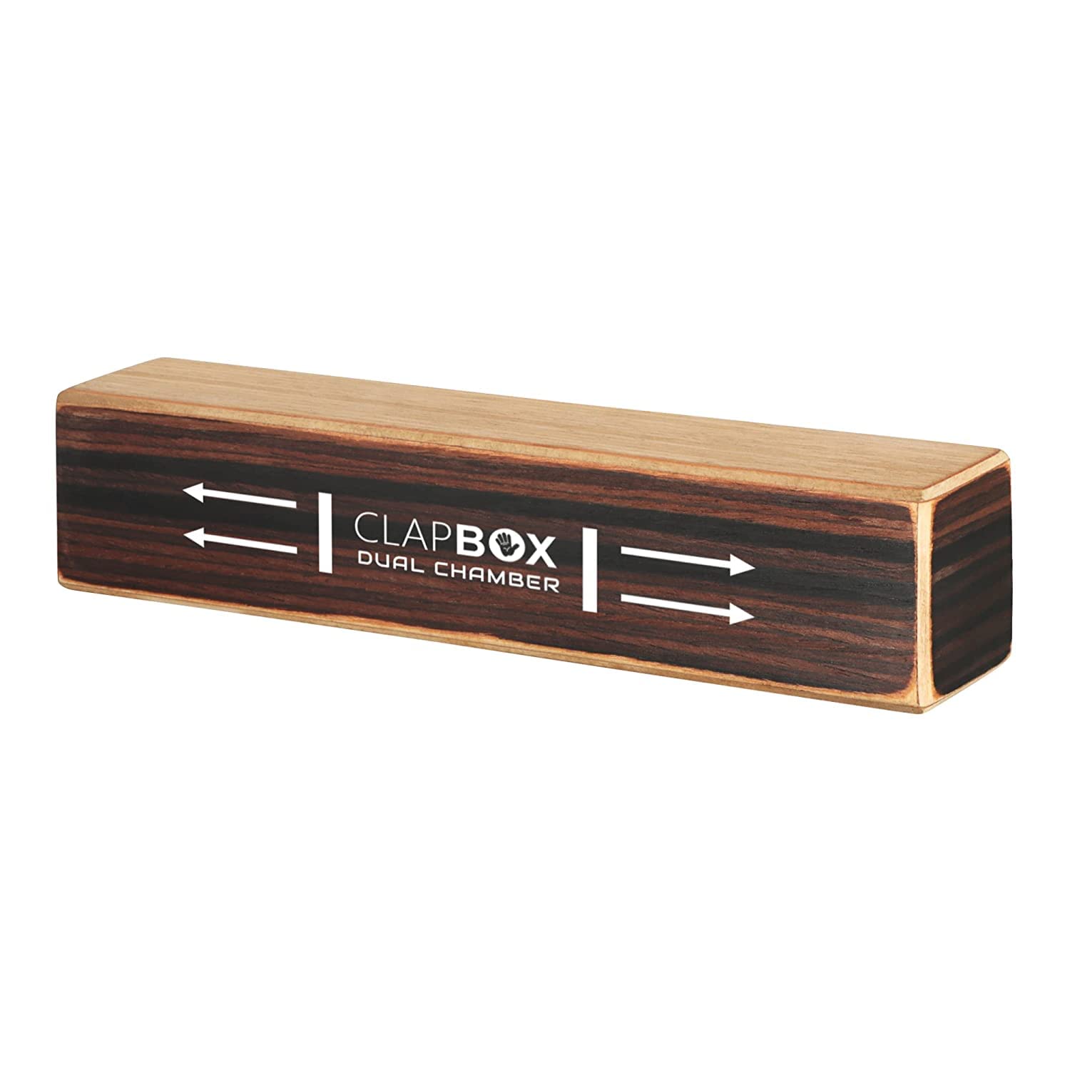 Clapbox Dual Chamber Sound Shaker- Rubber Wood (Brown)
