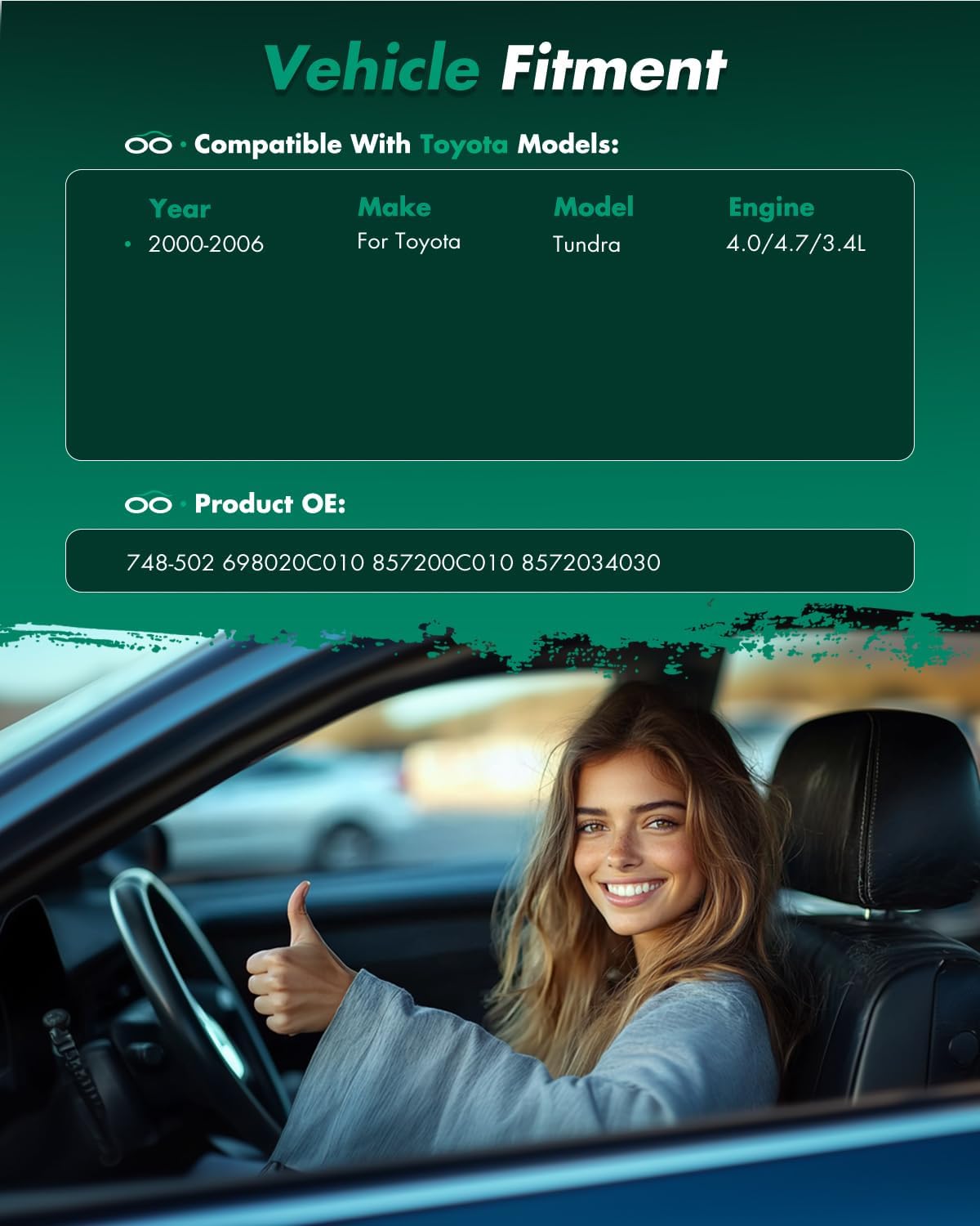 SCITOO Front Left Driver Side Power Window Regulator with Motor Replacement for 2000-2006 for Toyota Tundra,Replace 748-502,698020C010, 857200C010, 8572034030