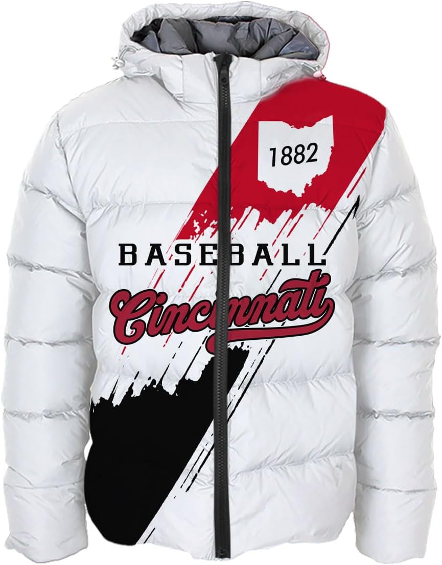 Mens Baseball Comfort Colors Custom Name Number Lightweight Water-Resistant Down Jacket Puffer Coat S-5XL