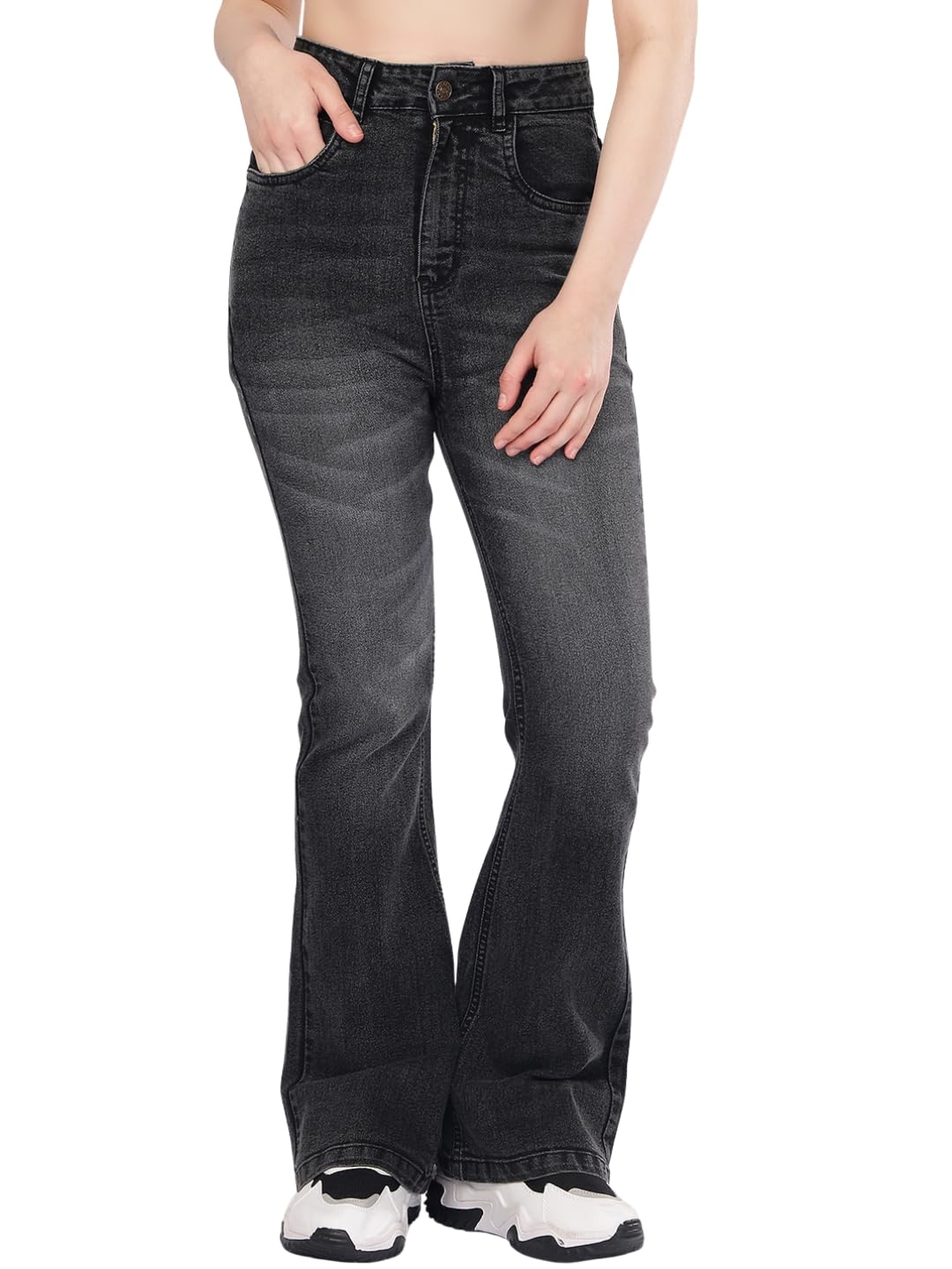 puella Women Dark Grey Boot-Cut Denim Jeans-picture-36