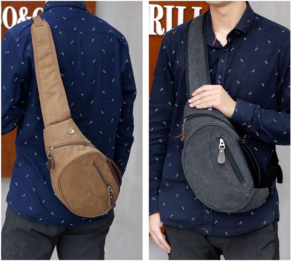 Chest Bag Men's Fashion Waist Bag Shoulder Bag Casual Canvas Bag Messenger Bag Student Sports Men Bag