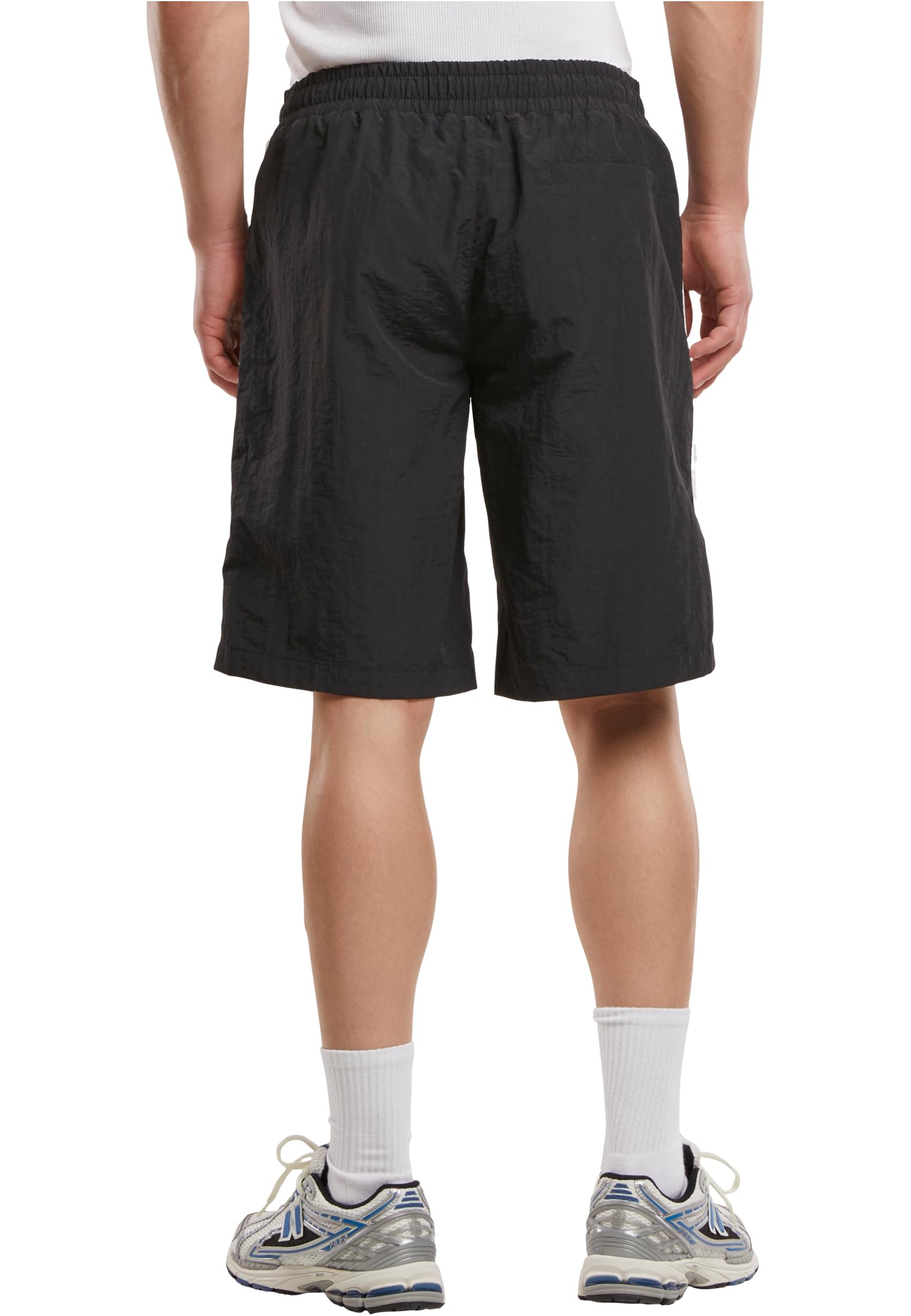 Urban Classics Pantalones Cortos con Franja parcheada Hombre Bañador Negro 100% Nailon