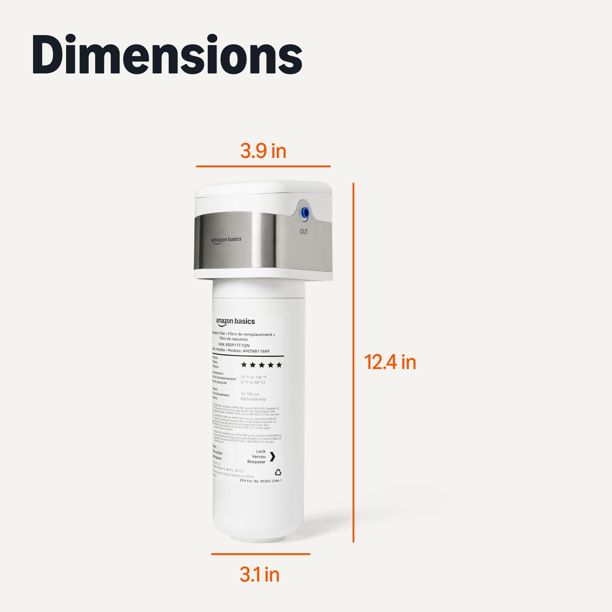 Amazon Basics Under Sink Water Filter System, NSF/ANSI 42