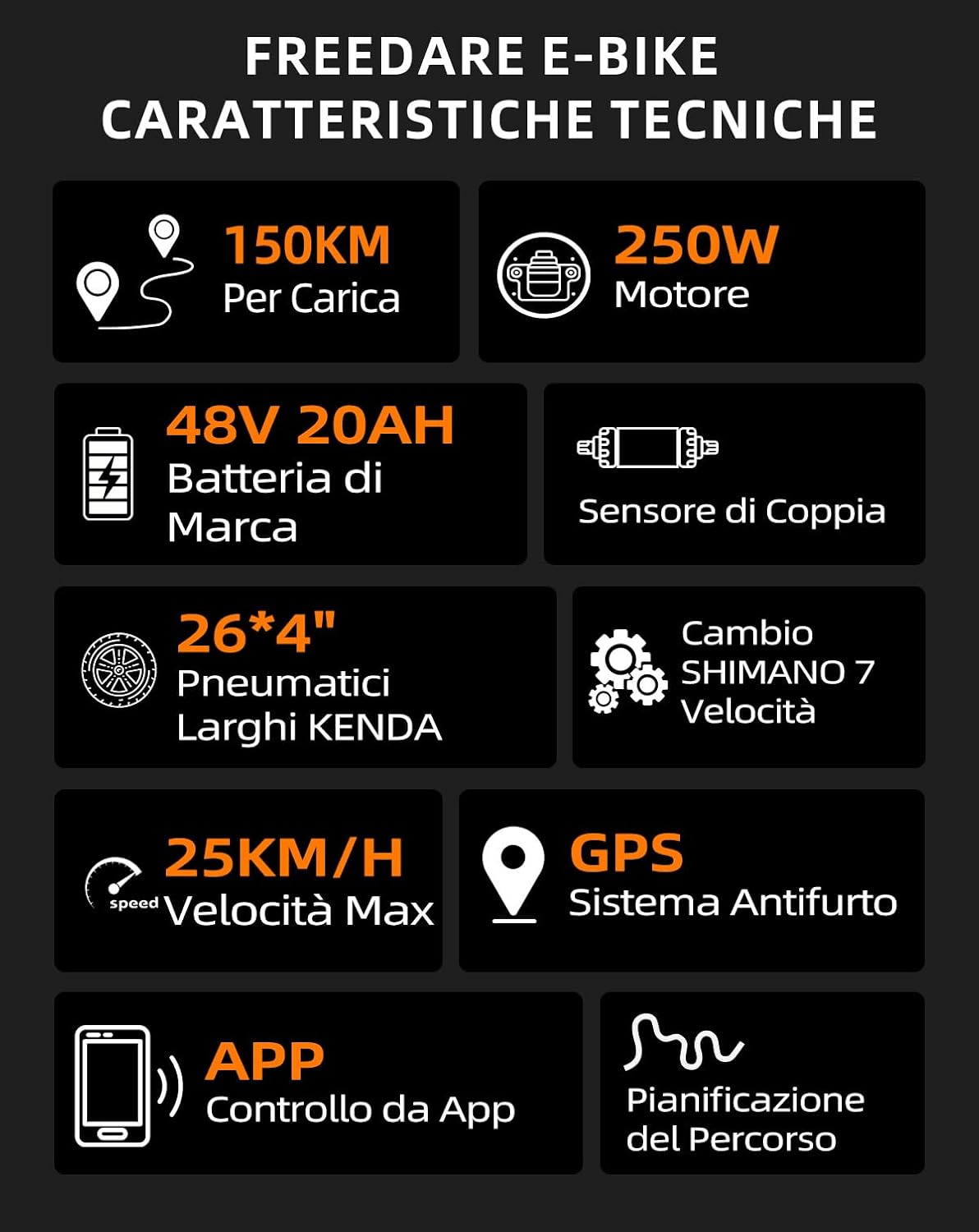 FREEDARE E-Bike Technical Characteristics