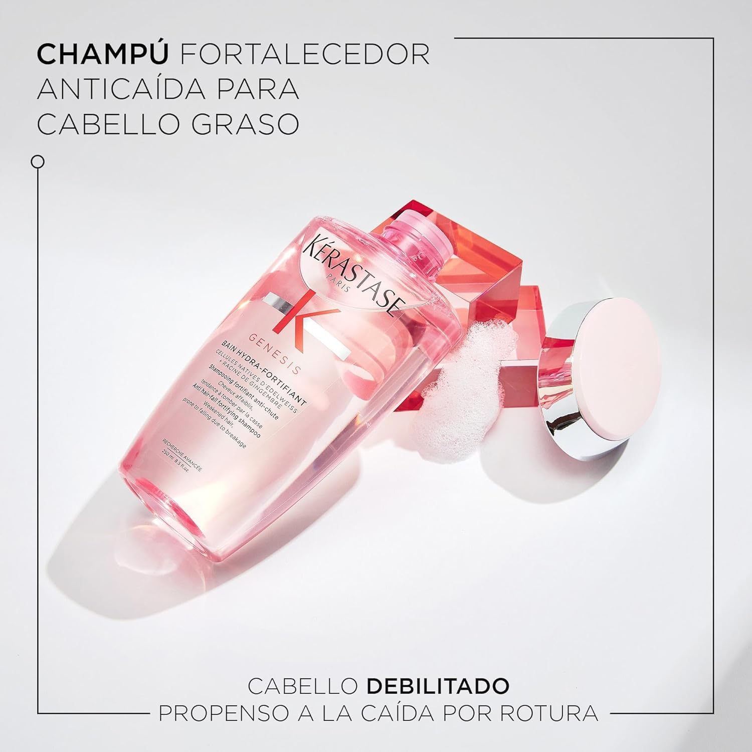 Kérastase Genesis, Rutina Anticaída y Fortificante con Champú Bain Hydra-Fortifiant 250 ml y Acondicionador Fondant Renforçateur 200 ml, Para Pelo Fino o Frágil, Normal o Mixto