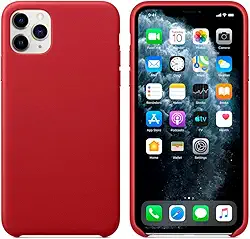 Capinha Colorida Compatível Com iPhone 11 Pro Max Vermelha ,Preta, Laranja, Amarela, Azul, Rosa, Pink, Branca, Lilás, Marrom, Verde, Roxo, Case Slim Flexível Aveludada Com 3 Camadas De Proteção PREMIUM ONYK (VERMELHO)