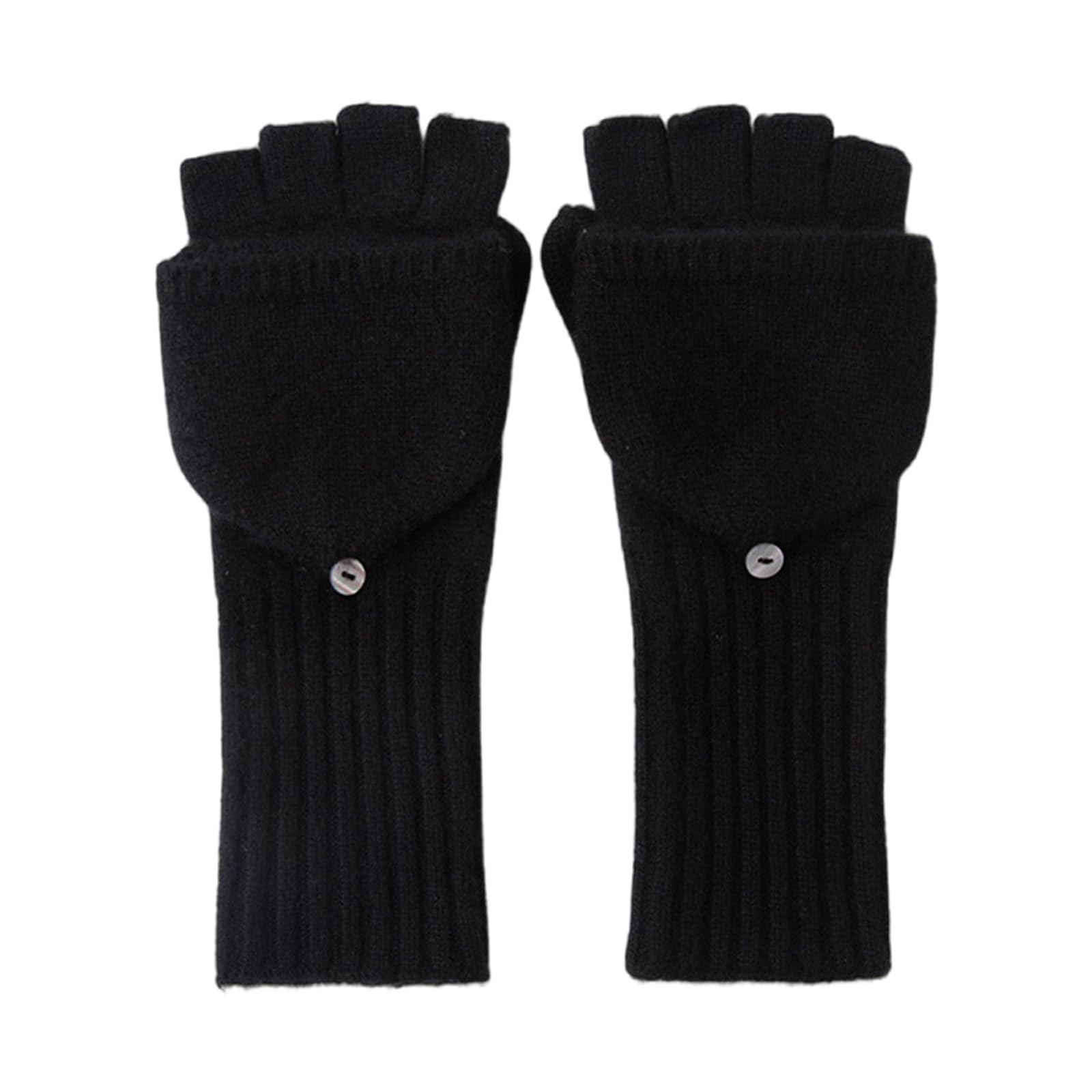 Guantes de punto de moda, unisex, mezcla de lana de cachemira, sin dedos, guantes cálidos para clima frío, ciclismo, accesorios de invierno, unisex, mezcla de lana de cachemira