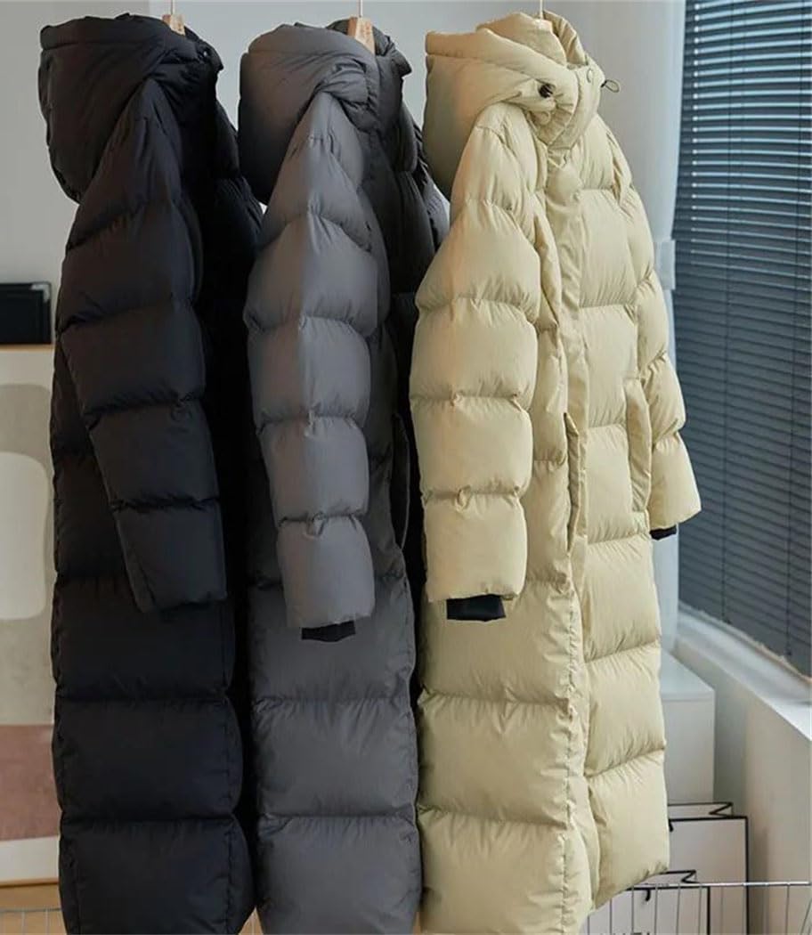 Women's Winter Parker Warm Hooded Loose Down Jacket Thickened Goose Down Stylish Jacket