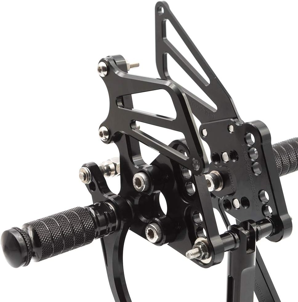 FXCNC CNC K5 K6 Billet Adjustable Motorcycle Rearset Foot Pegs Rear Set Footrests Compatible with GSXR 1000 GSXR1000 GSX-R1000 2005 2006