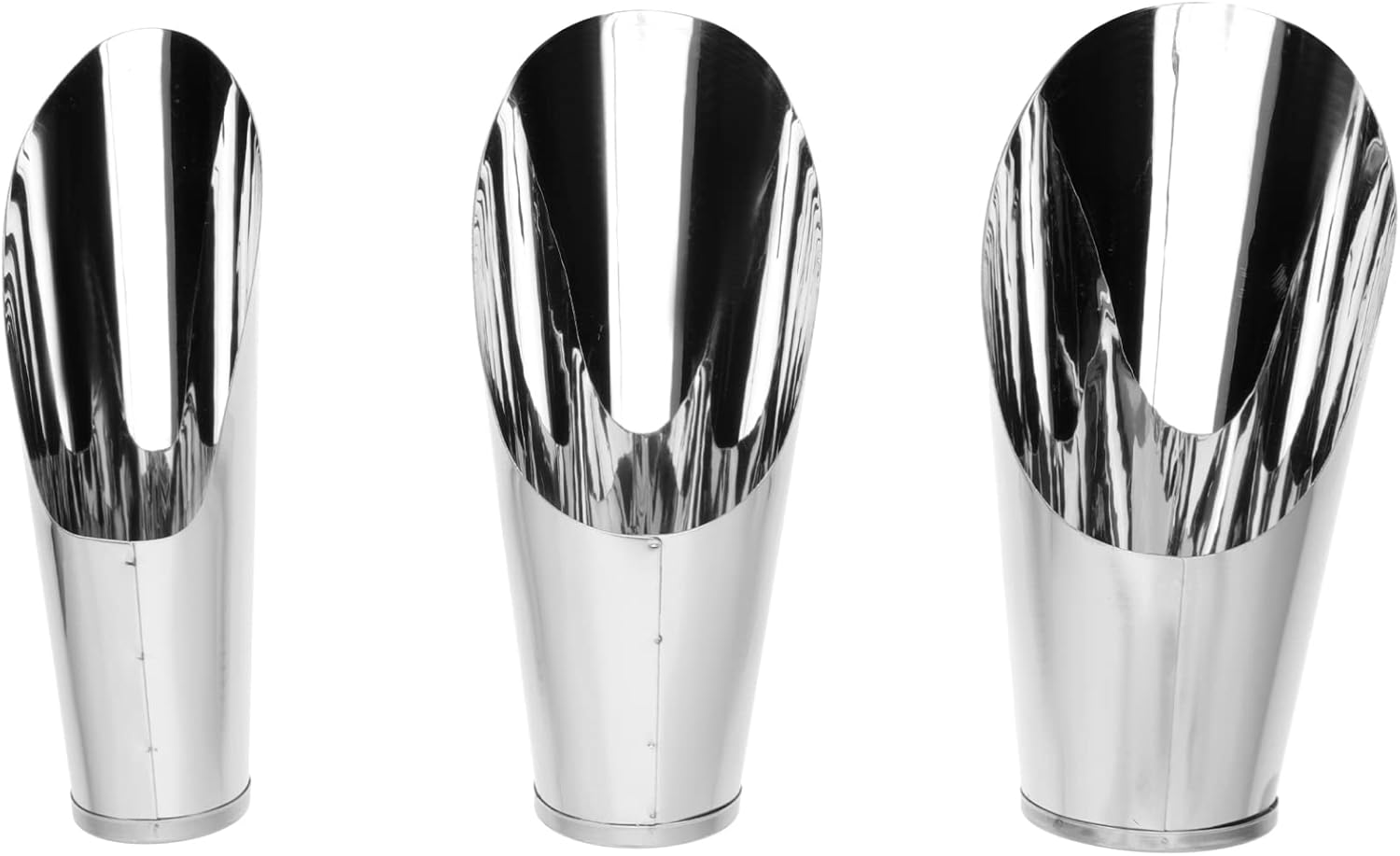 Yardwe 3Pcs Stainless Steel Soil Scoop Set for Gardening Bonsai Planting Fertilizer Potting Soil Shovel Cups